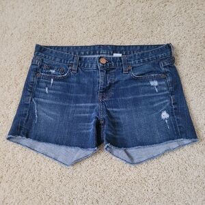 J.Crew Mid Rise Darkwash Cut Off Denim Jean Shorts 4
